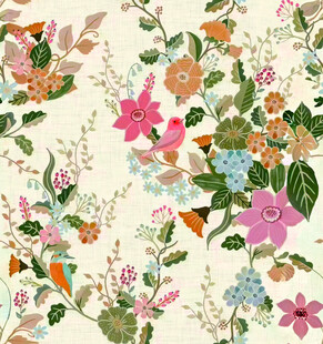 花卉图案背景色彩缤纷