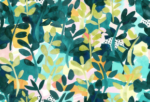 清新植物花卉图案背景