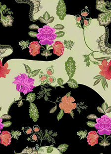 复古花卉图案装饰画