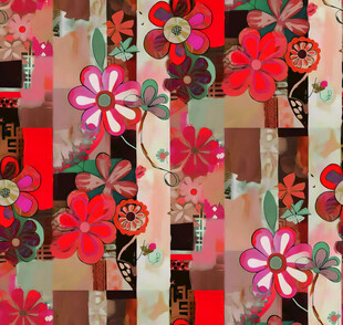 复古花卉几何图案背景