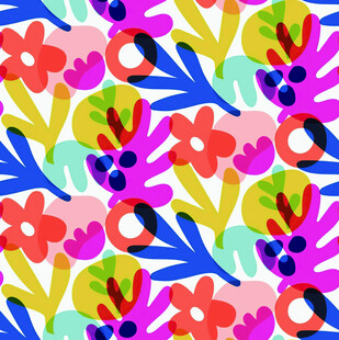 多彩花卉植物图案背景