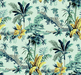 热带植物花卉图案背景