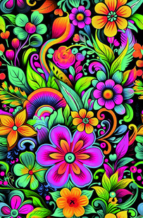 缤纷多彩花卉图案