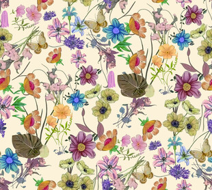 缤纷水彩花卉图案背景