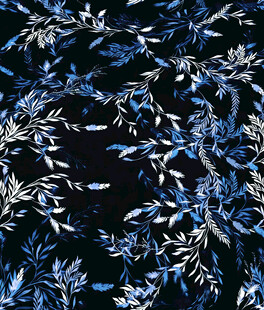 蓝白枝叶花纹图案