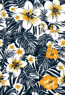 热带花卉植物图案背景