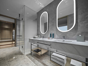 现代时尚双盆浴室设计