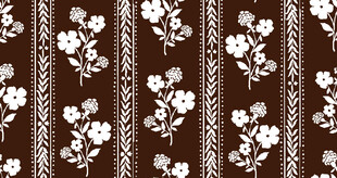 棕色底白花精美花纹图案