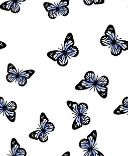 蓝蝶飞舞图案