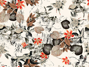 水墨花卉图案背景纹理