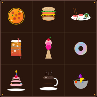 多样美食图标集合
