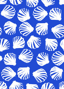 蓝色贝壳图案背景纹理