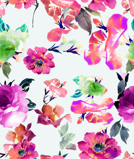 缤纷水彩花卉图案背景