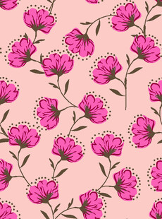 粉色花卉无缝图案背景