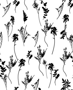 黑白花卉图案背景纹理