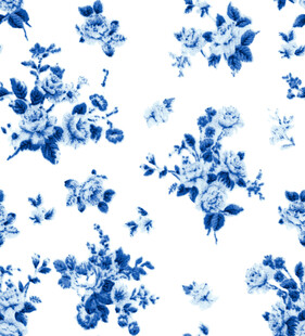 蓝白花卉图案纹理背景