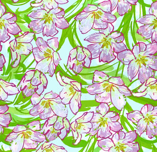 粉色花卉无缝图案背景