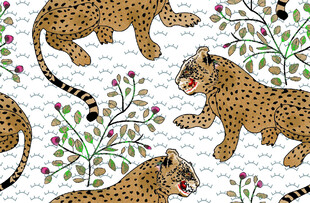 豹与植物图案的精美设计