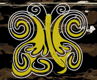 黄色蝴蝶形创意艺术图案