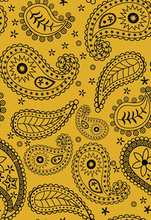 黄色佩斯利花纹图案背景