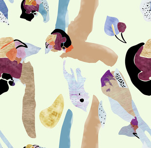 抽象多彩人体艺术插画