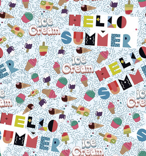 夏日缤纷图案背景