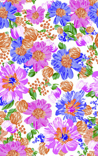 多彩花卉图案无缝背景
