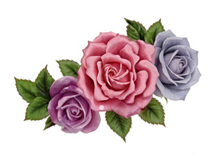 三色玫瑰装饰图案