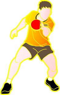 乒乓球运动员击球瞬间