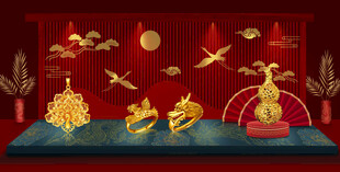 中式华丽舞台装饰场景