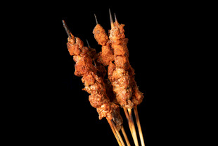美味烤肉串特写