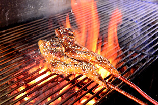 炭火上的美味烤肉