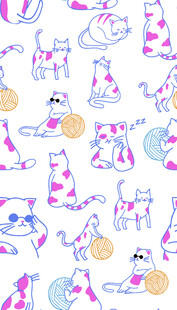 可爱猫咪图案背景设计