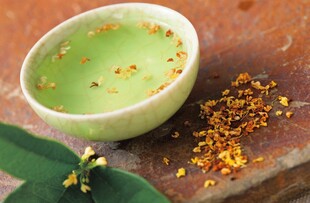 桂花抹茶饮品清新雅致