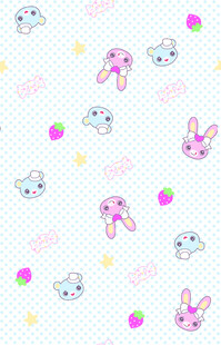 数码印花可爱兔子图 