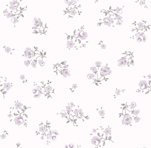 淡紫色花卉图数码印花