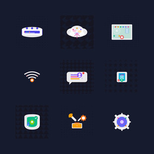 多彩扁平风实用功能图标集