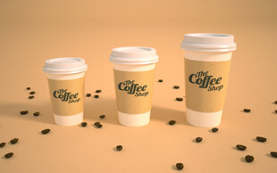 三杯咖啡摆拍特写