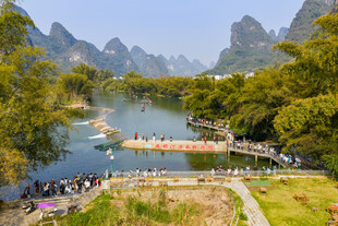 亚洲中国广西桂林阳朔遇龙河风光