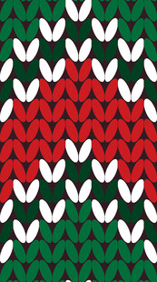 红绿白针织波浪花纹图案