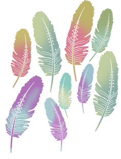 多彩渐变羽毛图案素材