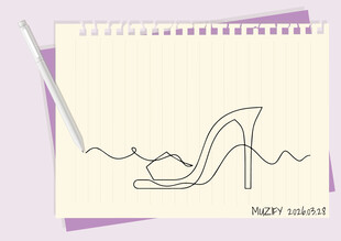 线条画 高跟鞋