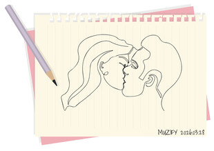 线条画 情侣头像