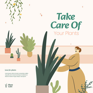 呵护绿植的温馨瞬间