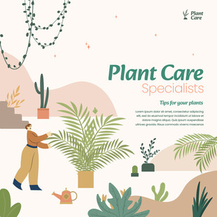 植物养护场景插画