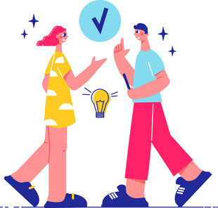 两人交流达成共识场景