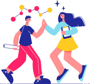 青春学子互动的活力瞬间