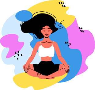 冥想中的时尚女性