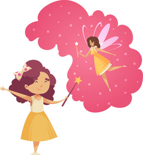 小女孩与魔法仙女的梦幻时刻