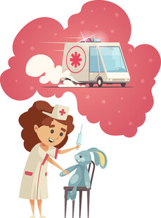护士畅想救护车救助场景